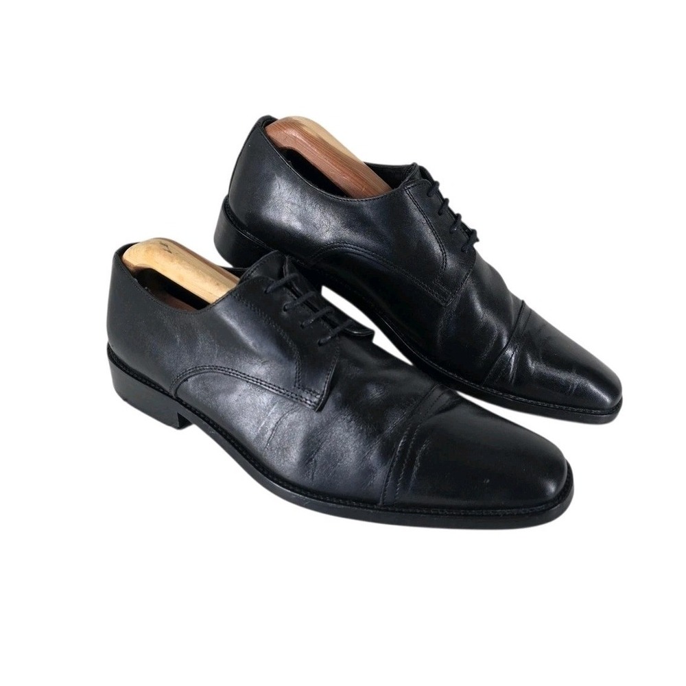 To Boot New York Adam Derrick Oxford Dress Shoes Mens 9.5 Black Leather Cap Toe